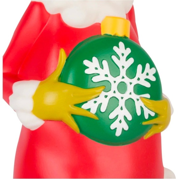 Grinch Christmas Yard Decoration Lighted Santa Hat Snowflake Ornament Blow Mold - Picture 4 of 6